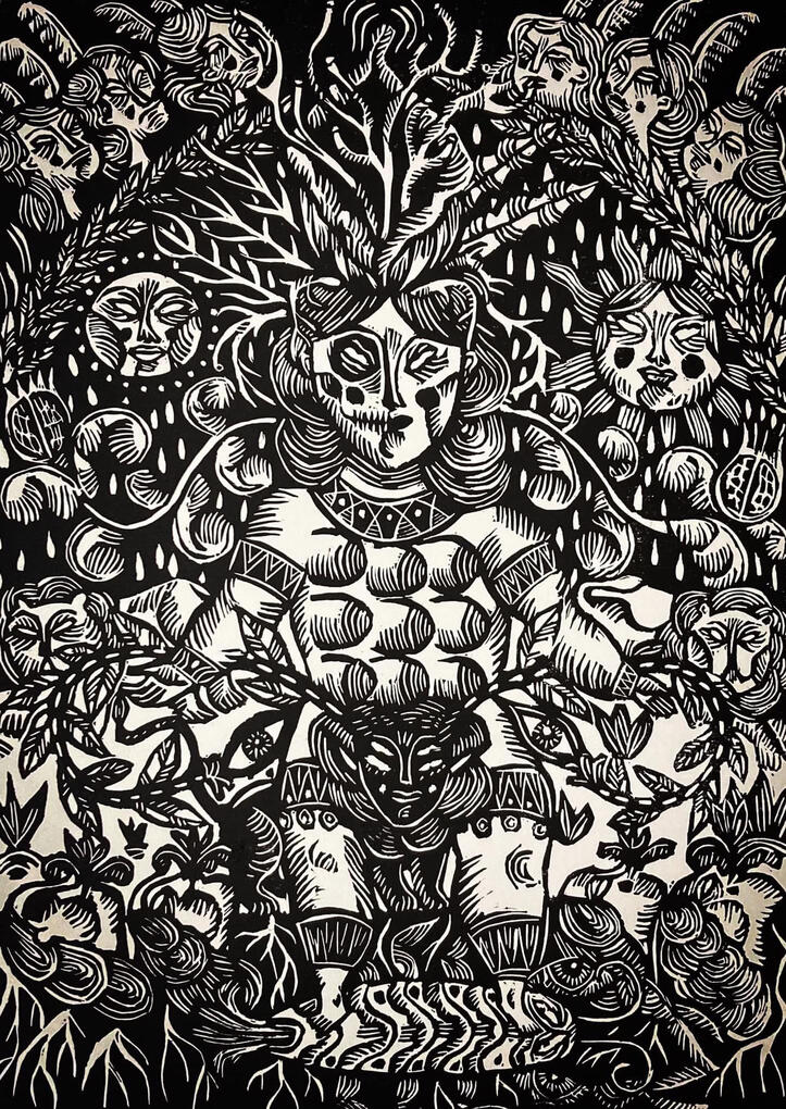 Mother Nature, woodcut on paper, 40/50cm, bunch of 8 copies, 2022 Mother Nature, woodcut on paper, 40/50cm, bunch of 8 copies, 2022