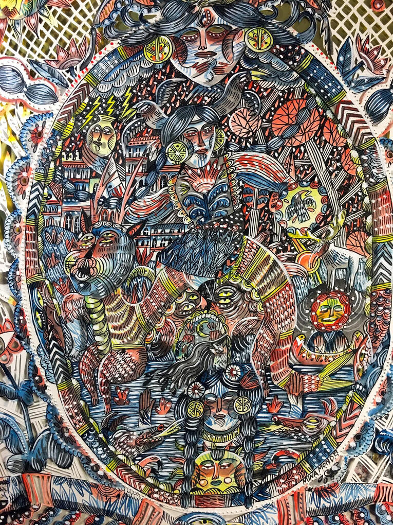 Water guardian, 50/70, water color on papercut, 2019 Water guardian, 50/70, water color on papercut, 2019